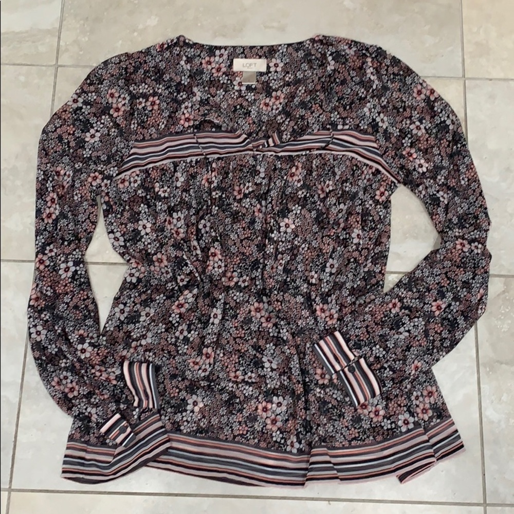 Long sleeve boho printed top